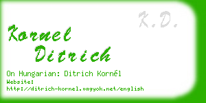 kornel ditrich business card