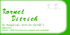 kornel ditrich business card